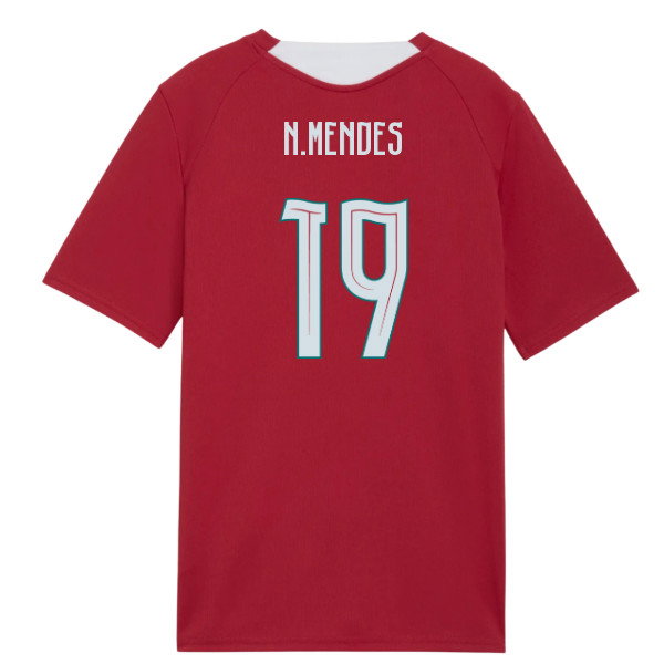 2026-2027 Portugal Training Jersey (Red) - Kids (N.Mendes 19)-SoccerKits Hub | Buy Soccer Jerseys Online